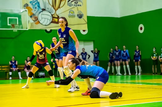 Volleyball professional Anastasiia Petrychenko receiving